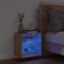 Mesita de noche de pared con luces LED roble Sonoma de , Muebles TV - Ref: Foro24-837068, Precio: 29,52 €, Descuento: %