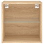 Mesita de noche de pared con luces LED roble Sonoma de , Muebles TV - Ref: Foro24-837068, Precio: 29,52 €, Descuento: %