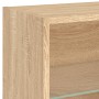 Mesita de noche de pared con luces LED roble Sonoma de , Muebles TV - Ref: Foro24-837068, Precio: 29,52 €, Descuento: %