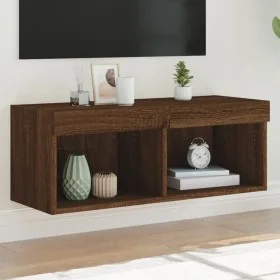 TV-Schrank mit LED-Leuchten, braune Eiche, 80 x 30 x 30 cm von , TV-Möbel - Ref: Foro24-837153, Preis: 46,42 €, Rabatt: %