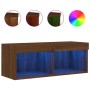 Mueble para TV con luces LED roble marrón 80x30x30 cm de , Muebles TV - Ref: Foro24-837153, Precio: 47,13 €, Descuento: %