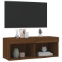 Mueble para TV con luces LED roble marrón 80x30x30 cm de , Muebles TV - Ref: Foro24-837153, Precio: 47,13 €, Descuento: %