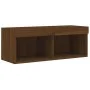 Mueble para TV con luces LED roble marrón 80x30x30 cm de , Muebles TV - Ref: Foro24-837153, Precio: 46,42 €, Descuento: %