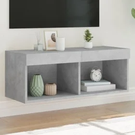 Mueble para TV con luces LED gris hormigón 80x30x30 cm de , Muebles TV - Ref: Foro24-837147, Precio: 41,39 €, Descuento: %