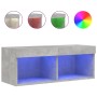 Mueble para TV con luces LED gris hormigón 80x30x30 cm de , Muebles TV - Ref: Foro24-837147, Precio: 41,97 €, Descuento: %