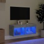 Mueble para TV con luces LED gris hormigón 80x30x30 cm de , Muebles TV - Ref: Foro24-837147, Precio: 41,97 €, Descuento: %