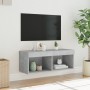 Mueble para TV con luces LED gris hormigón 80x30x30 cm de , Muebles TV - Ref: Foro24-837147, Precio: 41,97 €, Descuento: %