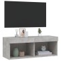 Mueble para TV con luces LED gris hormigón 80x30x30 cm de , Muebles TV - Ref: Foro24-837147, Precio: 41,97 €, Descuento: %