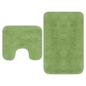Conjunto de alfombrillas de baño de tela 2 piezas verde de vidaXL, Alfombras y esterillas de baño - Ref: Foro24-133233, Preci...