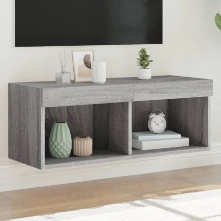 Mueble para TV con luces LED gris Sonoma 80x30x30 cm de , Muebles TV - Ref: Foro24-837151, Precio: 44,26 €, Descuento: %
