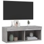 Mueble para TV con luces LED gris Sonoma 80x30x30 cm de , Muebles TV - Ref: Foro24-837151, Precio: 45,31 €, Descuento: %