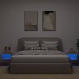 Mesitas de noche de pared con luces LED 2 unidades roble Sonoma de , Muebles TV - Ref: Foro24-837118, Precio: 43,10 €, Descue...