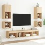 Mesitas de noche de pared con luces LED 2 unidades roble Sonoma de , Muebles TV - Ref: Foro24-837118, Precio: 43,10 €, Descue...