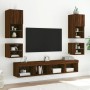 Mesitas de noche de pared con luces LED 2 unidades roble marrón de , Muebles TV - Ref: Foro24-837126, Precio: 55,43 €, Descue...