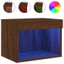 Mesitas de noche de pared con luces LED 2 unidades roble marrón de , Muebles TV - Ref: Foro24-837126, Precio: 55,43 €, Descue...