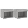 Mesitas de noche de pared con luces LED 2 uds gris Sonoma de , Muebles TV - Ref: Foro24-837124, Precio: 44,60 €, Descuento: %