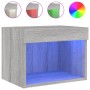 Mesitas de noche de pared con luces LED 2 uds gris Sonoma de , Muebles TV - Ref: Foro24-837124, Precio: 44,60 €, Descuento: %