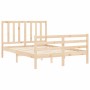 Estructura de cama con cabecero madera maciza 140x190 cm de , Camas y somieres - Ref: Foro24-3193836, Precio: 119,71 €, Descu...