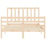 Estructura de cama con cabecero madera maciza 140x190 cm de , Camas y somieres - Ref: Foro24-3193836, Precio: 119,71 €, Descu...