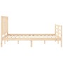 Estructura de cama con cabecero madera maciza 140x190 cm de , Camas y somieres - Ref: Foro24-3193836, Precio: 119,71 €, Descu...