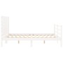 Estructura cama de matrimonio con cabecero madera maciza blanco de , Camas y somieres - Ref: Foro24-3194612, Precio: 194,47 €...