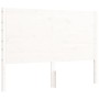 Estructura cama de matrimonio con cabecero madera maciza blanco de , Camas y somieres - Ref: Foro24-3194612, Precio: 194,47 €...