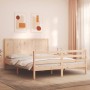 Estructura de cama con cabecero madera maciza 160x200 cm de , Camas y somieres - Ref: Foro24-3194516, Precio: 172,18 €, Descu...