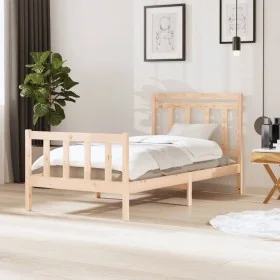 Solid wood bed frame 100x200 cm by , Beds and slatted bases - Ref: Foro24-3100709, Price: 111,66 €, Discount: %
