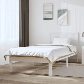 Solid white pine wood bed frame 100x200 cm by , Beds and slatted bases - Ref: Foro24-3104209, Price: 109,90 €, Discount: %