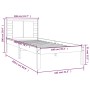 Estructura de cama madera maciza de pino blanco 100x200 cm de , Camas y somieres - Ref: Foro24-3104209, Precio: 111,26 €, Des...