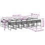 Set comedor de jardín con cojines 13 pzas ratán sintético gris en Conjuntos de jardín | Comprar online en Foru.es