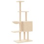 Rascador para gatos con postes de sisal color crema 145 cm de , Mobiliario para gatos - Ref: Foro24-172094, Precio: 59,40 €, ...