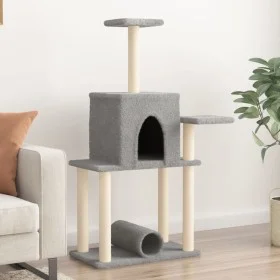 Rascador para gatos con postes de sisal gris claro 122 cm de , Mobiliario para gatos - Ref: Foro24-172089, Precio: 38,22 €, D...