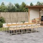 Set comedor de jardín con cojines 13 pzas ratán sintético beige en Conjuntos de jardín | Comprar online en Foru.es