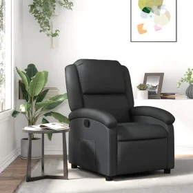 Sillón reclinable de cuero auténtico negro de , Sillones - Ref: Foro24-371789, Precio: 335,22 €, Descuento: %