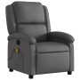 Sillón reclinable de masaje cuero auténtico gris de , Sillones - Ref: Foro24-371796, Precio: 349,71 €, Descuento: %