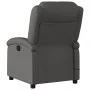 Sillón reclinable de masaje cuero auténtico gris de , Sillones - Ref: Foro24-371796, Precio: 318,40 €, Descuento: %
