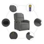 Sillón reclinable de masaje cuero auténtico gris de , Sillones - Ref: Foro24-371796, Precio: 318,40 €, Descuento: %