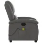Sillón reclinable de masaje cuero auténtico gris de , Sillones - Ref: Foro24-371796, Precio: 318,40 €, Descuento: %
