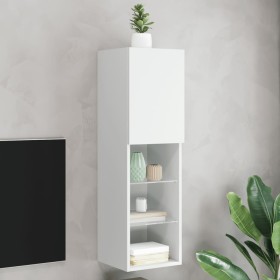 Mueble para TV con luces LED blanco 30,5x30x102 cm de , Muebles TV - Ref: Foro24-837015, Precio: 68,86 €, Descuento: %