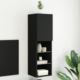 Mueble para TV con luces LED negro 30,5x30x102 cm de , Muebles TV - Ref: Foro24-837017, Precio: 55,55 €, Descuento: %