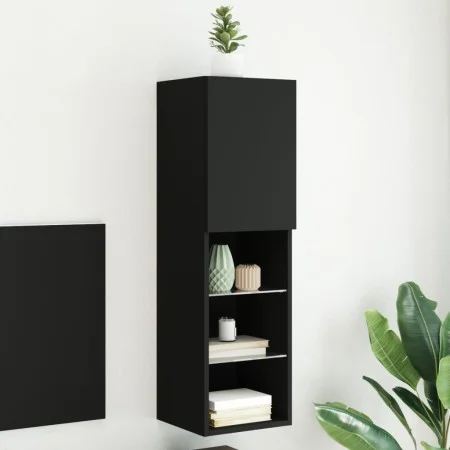 Mueble para TV con luces LED negro 30,5x30x102 cm de , Muebles TV - Ref: Foro24-837017, Precio: 54,81 €, Descuento: %