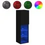 Mueble para TV con luces LED negro 30,5x30x102 cm de , Muebles TV - Ref: Foro24-837017, Precio: 54,81 €, Descuento: %