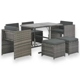 7-piece garden dining set and gray synthetic rattan cushions by vidaXL, Garden sets - Ref: Foro24-44721, Price: 309,97 €, Dis...