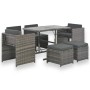 Set de comedor de jardín 7 pzs y cojines ratán sintético gris de vidaXL, Conjuntos de jardín - Ref: Foro24-44721, Precio: 313...