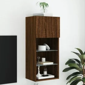 Mueble para TV con luces LED roble marrón 40,5x30x90 cm de , Muebles TV - Ref: Foro24-837055, Precio: 48,84 €, Descuento: %
