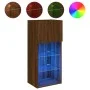 Mueble para TV con luces LED roble marrón 40,5x30x90 cm de , Muebles TV - Ref: Foro24-837055, Precio: 48,84 €, Descuento: %