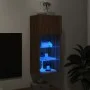 Mueble para TV con luces LED roble marrón 40,5x30x90 cm de , Muebles TV - Ref: Foro24-837055, Precio: 48,84 €, Descuento: %