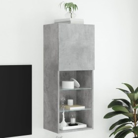 Mueble para TV con luces LED gris hormigón 40,5x30x102 cm de , Muebles TV - Ref: Foro24-837060, Precio: 59,14 €, Descuento: %