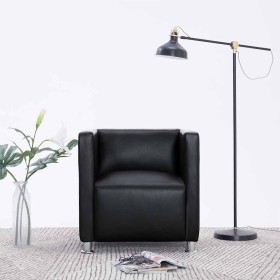 Sillón de cuero sintético negro en Sillones | Comprar online en Foru.es